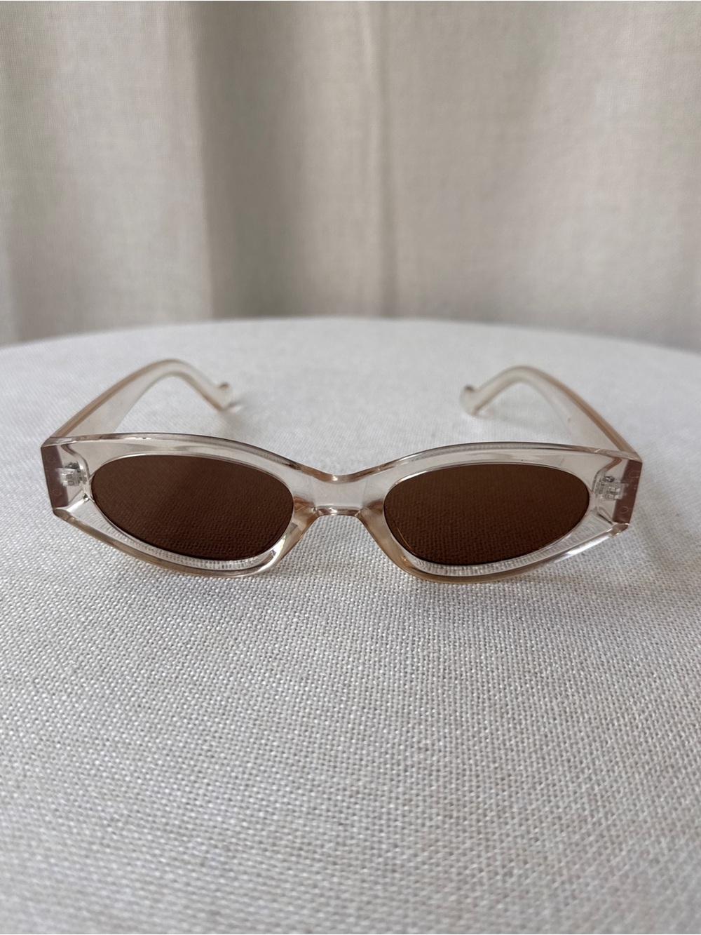 Free People Clear Frame Sunglasses with Brown Lenses